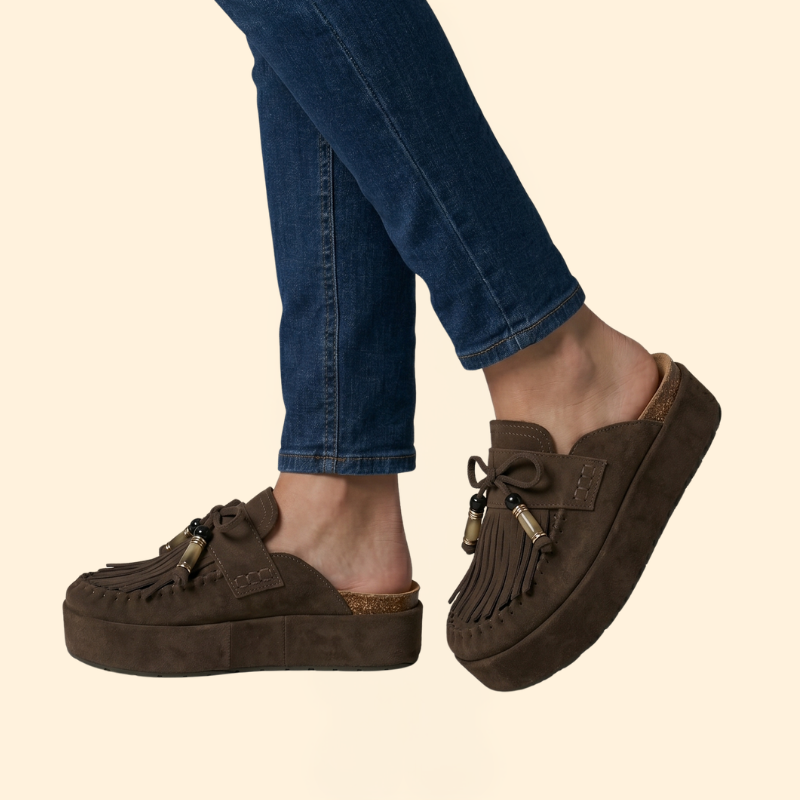 Women’s Platform Mules with Tassels