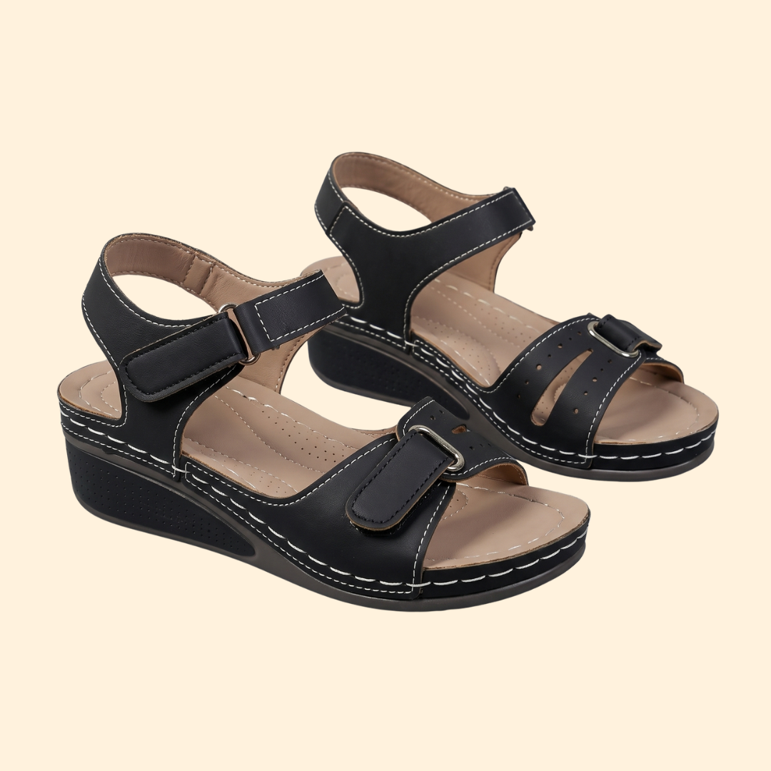 Women's Platform Wedge Sandals with Cushioned Footbed
