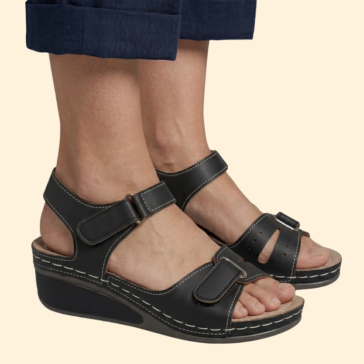 Women's Platform Wedge Sandals with Cushioned Footbed