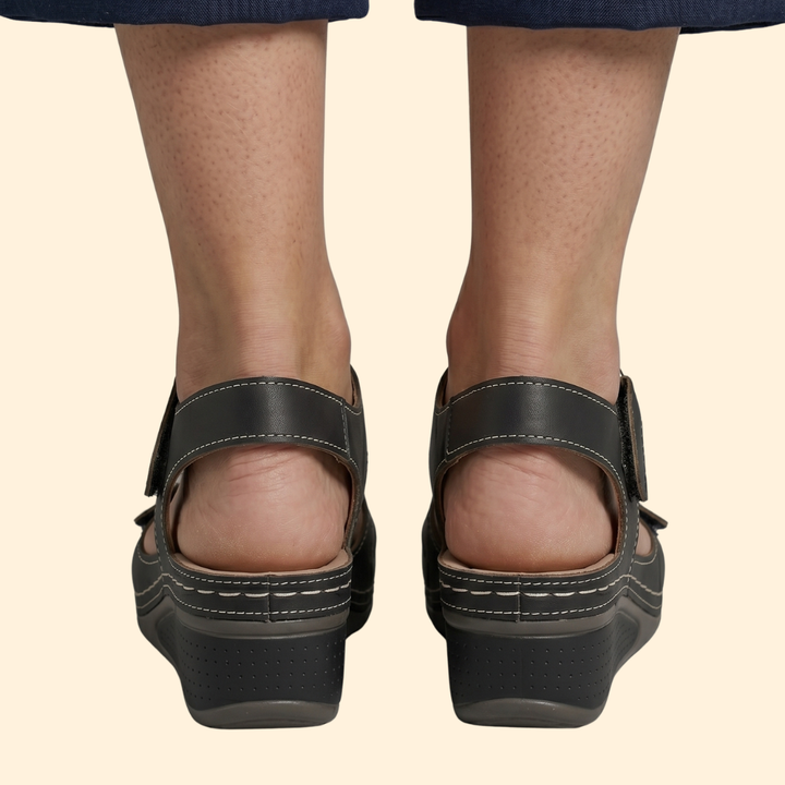 Women's Platform Wedge Sandals with Cushioned Footbed