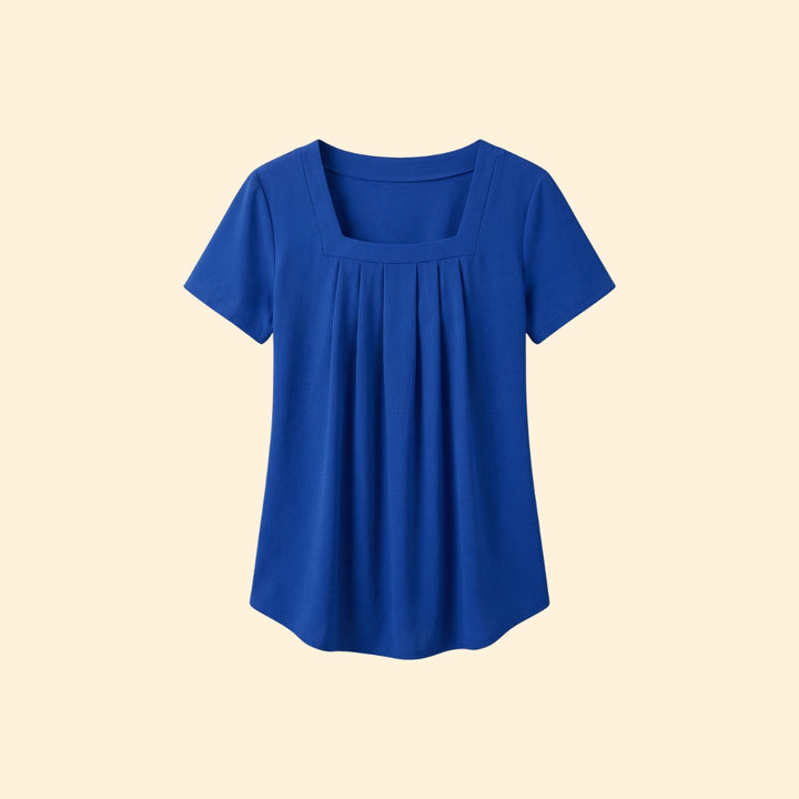 Women's Pleated Blouse Short Sleeve