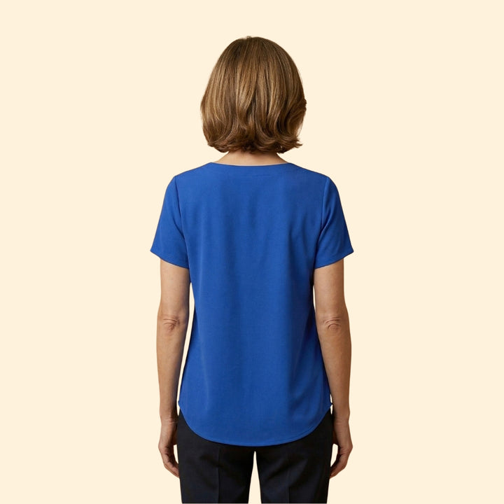 Women's Pleated Blouse Short Sleeve