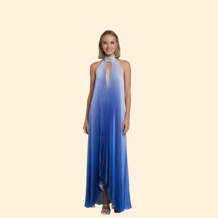 Women’s Pleated Dress with Halter Neck