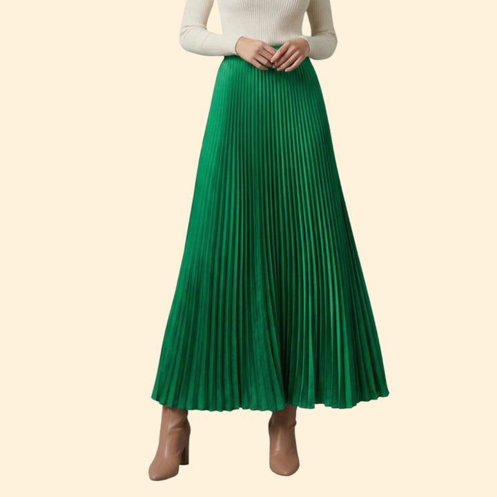 Women’s Pleated Maxi Skirt with High-Waist Fit