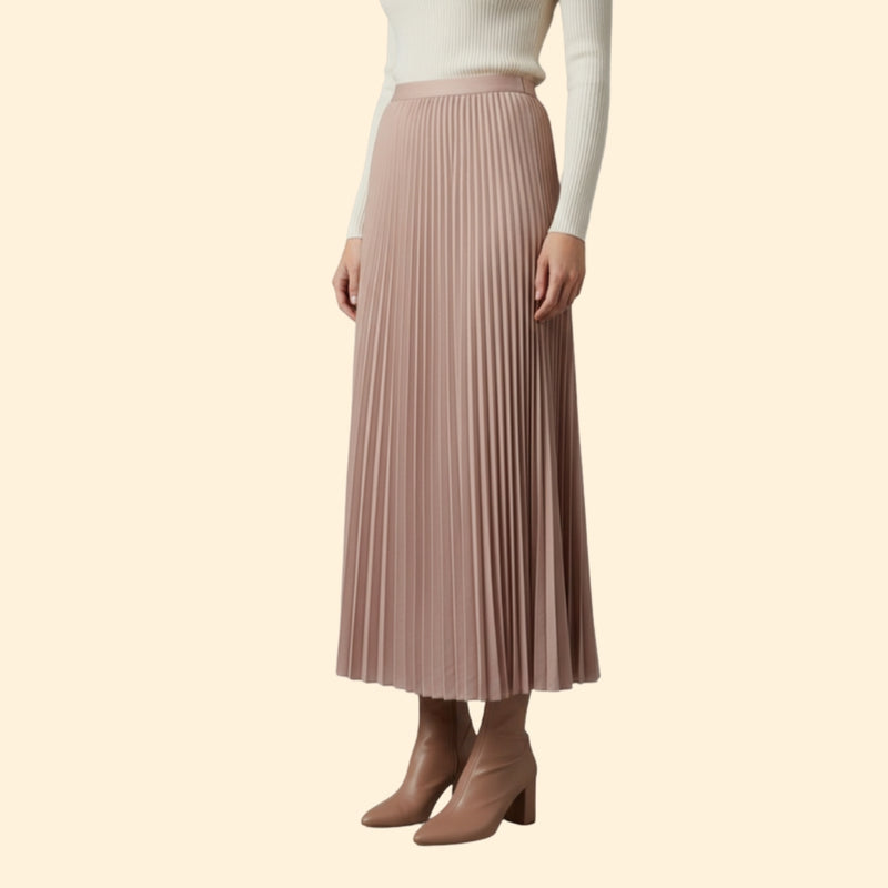 Women’s Pleated Maxi Skirt with High-Waist Fit