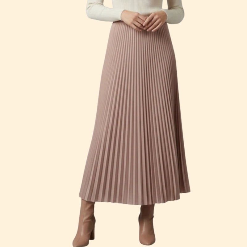 Women’s Pleated Maxi Skirt with High-Waist Fit