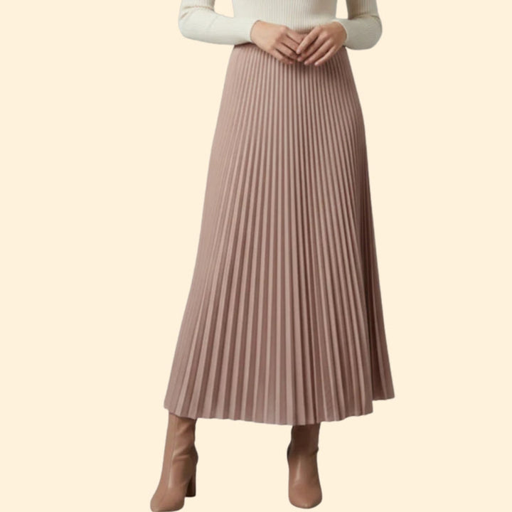 Women’s Pleated Maxi Skirt with High-Waist Fit