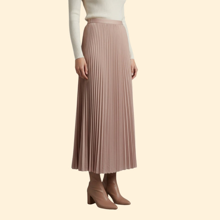 Women’s Pleated Maxi Skirt with High-Waist Fit