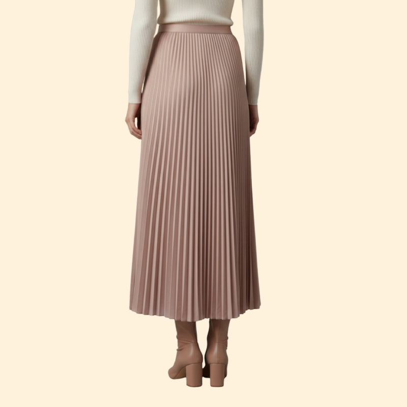 Women’s Pleated Maxi Skirt with High-Waist Fit