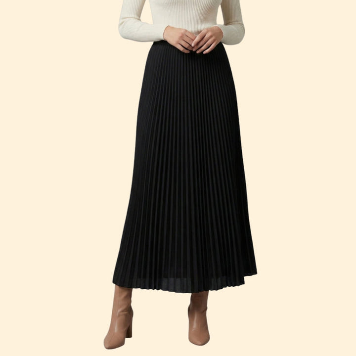 Women’s Pleated Maxi Skirt with High-Waist Fit