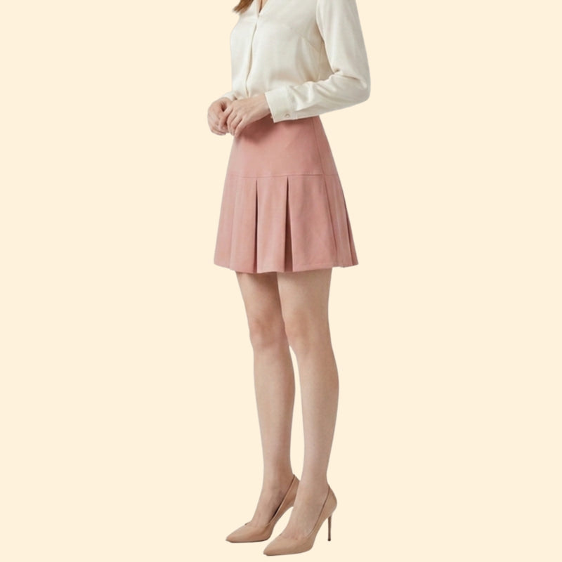 Women’s Pleated Mini Skirt with High Waist