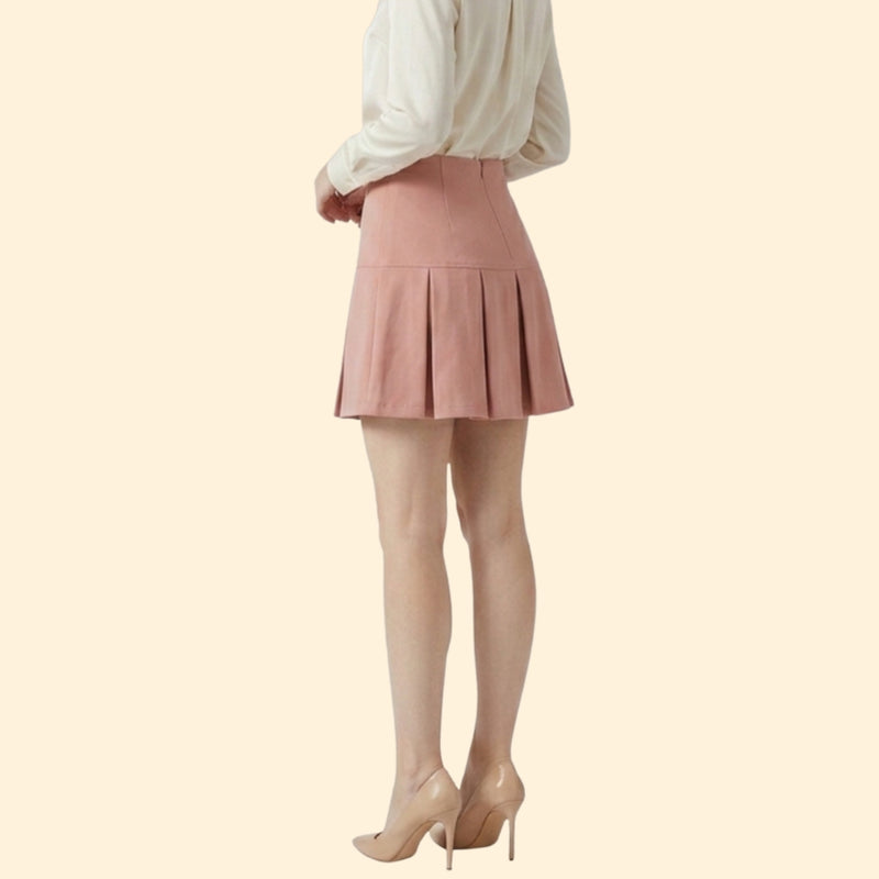 Women’s Pleated Mini Skirt with High Waist