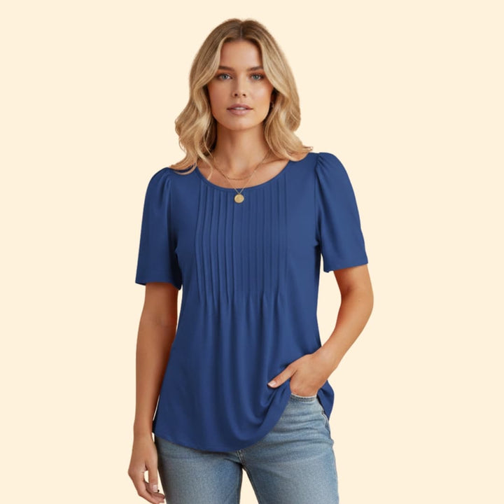 Women’s Pleated T-shirt with Short Sleeves
