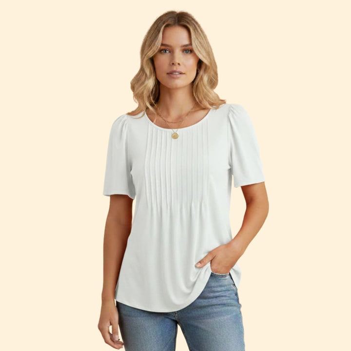 Women’s Pleated T-shirt with Short Sleeves