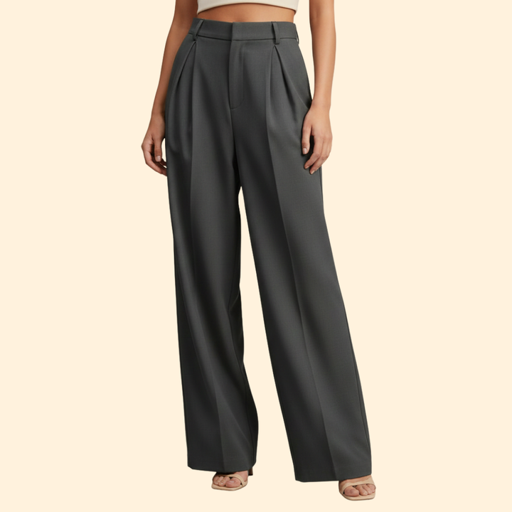 Women’s Pleated Trousers with Straight Leg