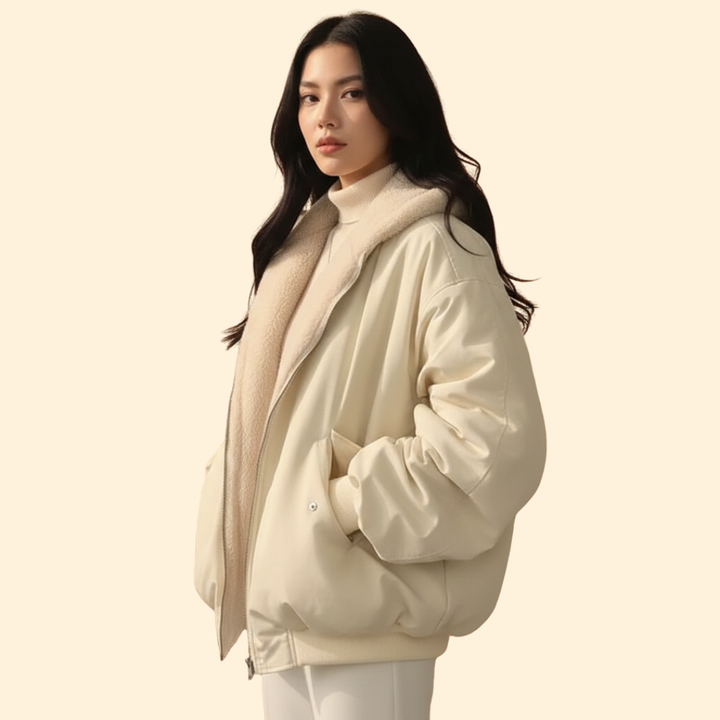 Women’s Plus Size Bomber Jacket with Zip Closure
