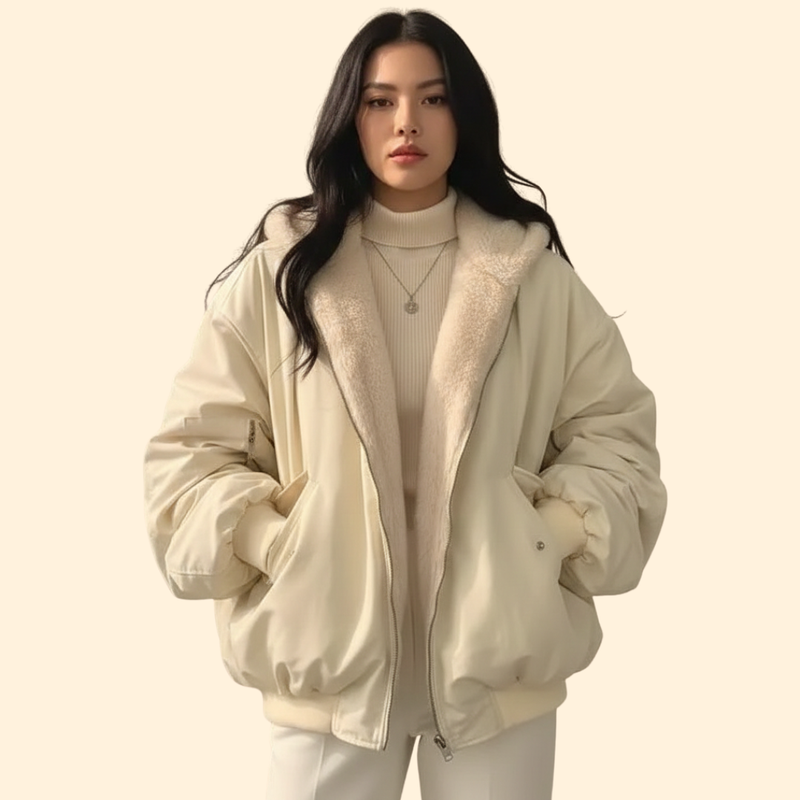 Women’s Plus Size Bomber Jacket with Zip Closure