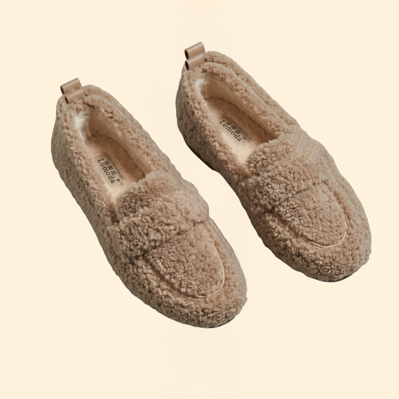 Women's Plush Loafers with Slip-On Design