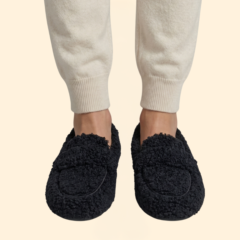 Women's Plush Loafers with Slip-On Design