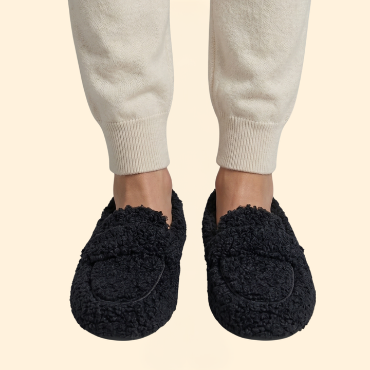 Women's Plush Loafers with Slip-On Design