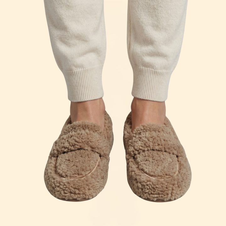 Women's Plush Loafers with Slip-On Design