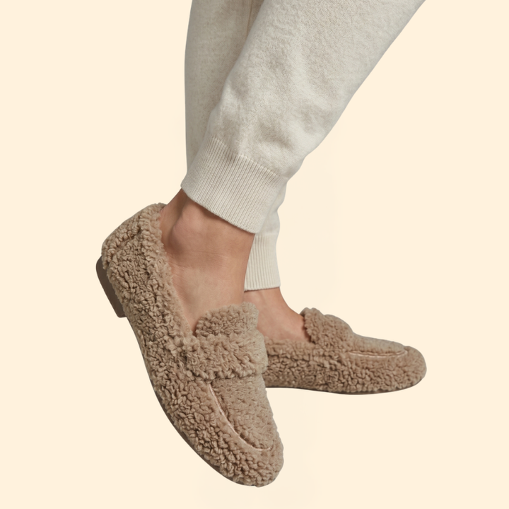 Women's Plush Loafers with Slip-On Design