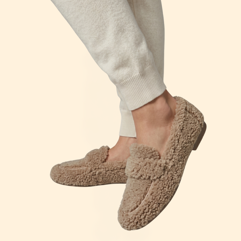 Women's Plush Loafers with Slip-On Design