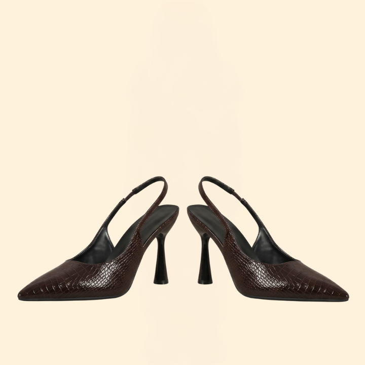 Women’s Pointed Toe Heels with Croc Embossing