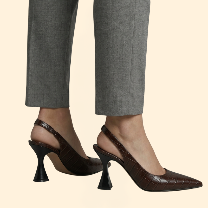 Women’s Pointed Toe Heels with Croc Embossing