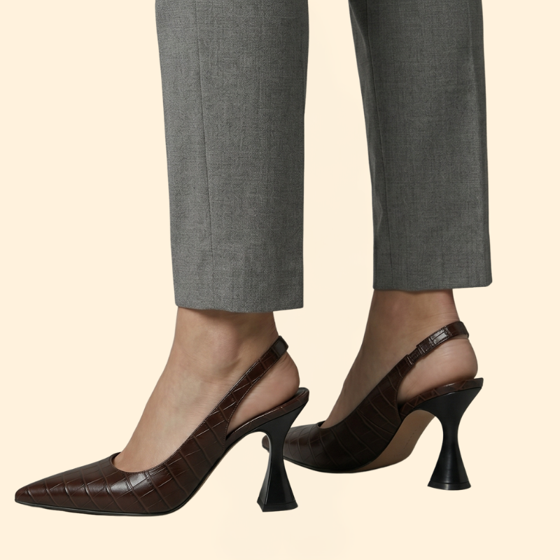 Women’s Pointed Toe Heels with Croc Embossing