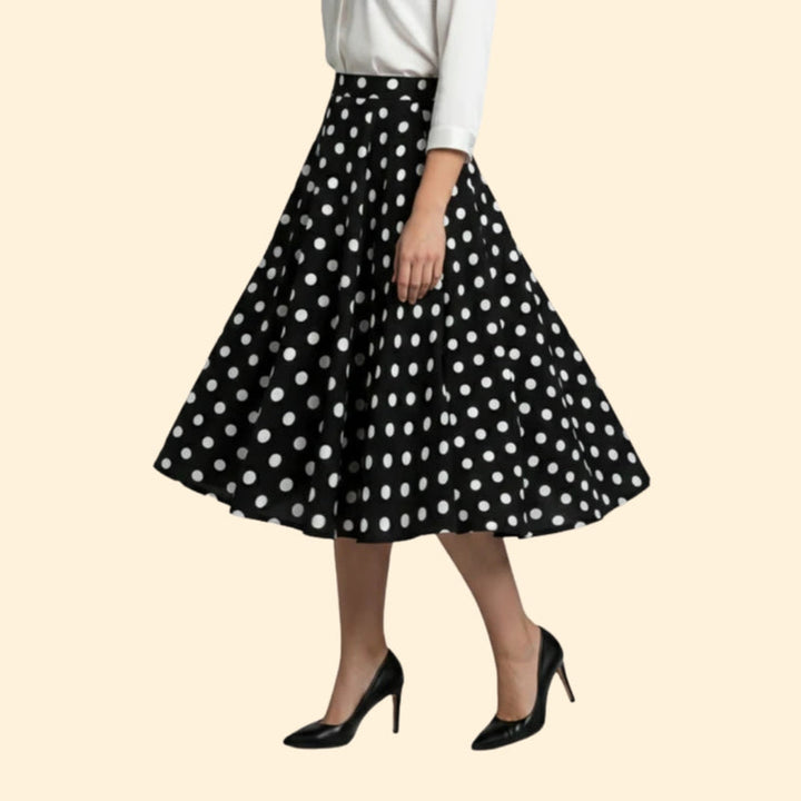 Women’s Polka Dot Skirt with Pleated Design