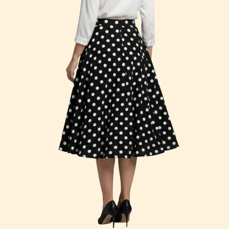 Women’s Polka Dot Skirt with Pleated Design