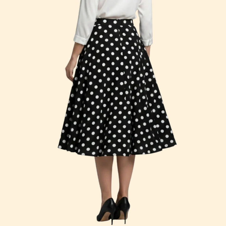 Women’s Polka Dot Skirt with Pleated Design