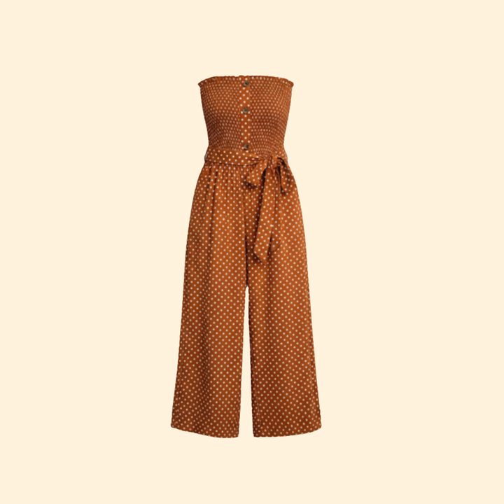 Women’s Polka Dot Jumpsuit Cropped Legs