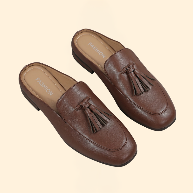 Women’s Polyurethane Loafer Mules with Tassels