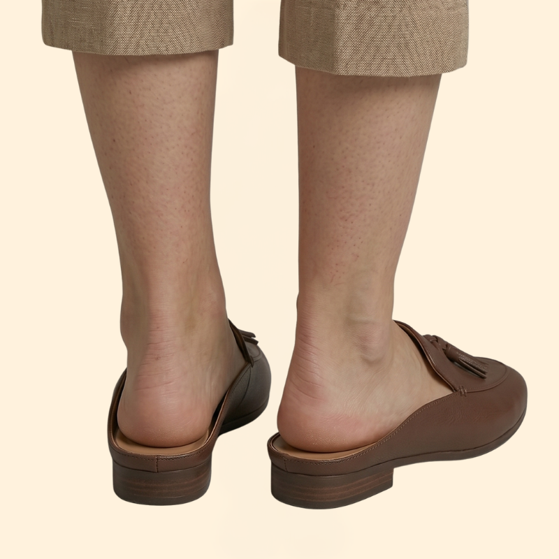 Women’s Polyurethane Loafer Mules with Tassels