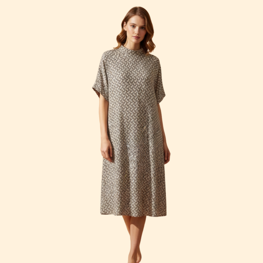 Women's Printed Dress with Side Slit