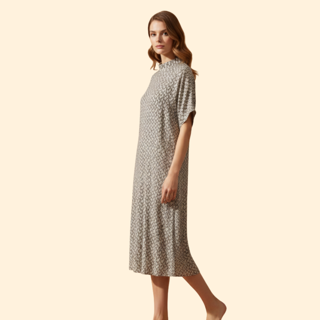 Women's Printed Dress with Side Slit