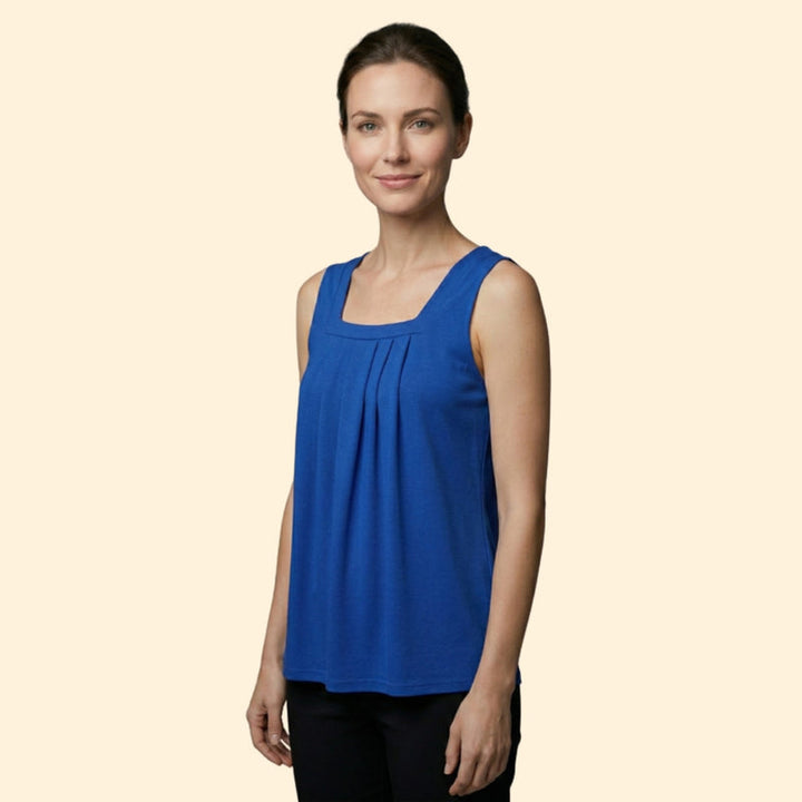 Women's Printed Top with Square Neckline