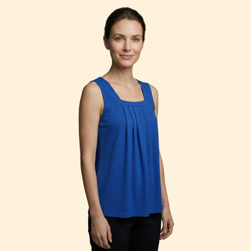 Women's Printed Top with Square Neckline