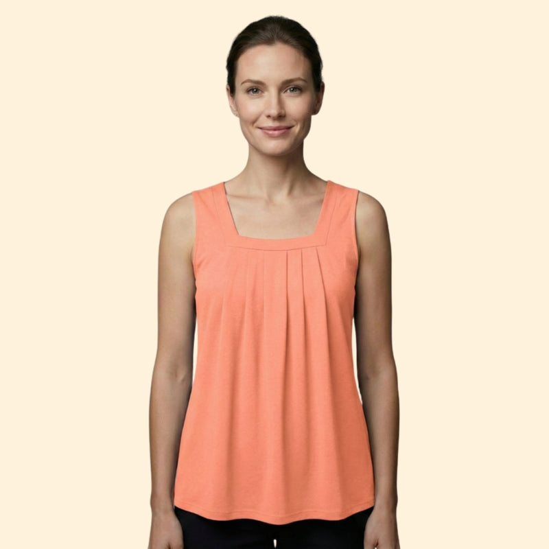 Women's Printed Top with Square Neckline