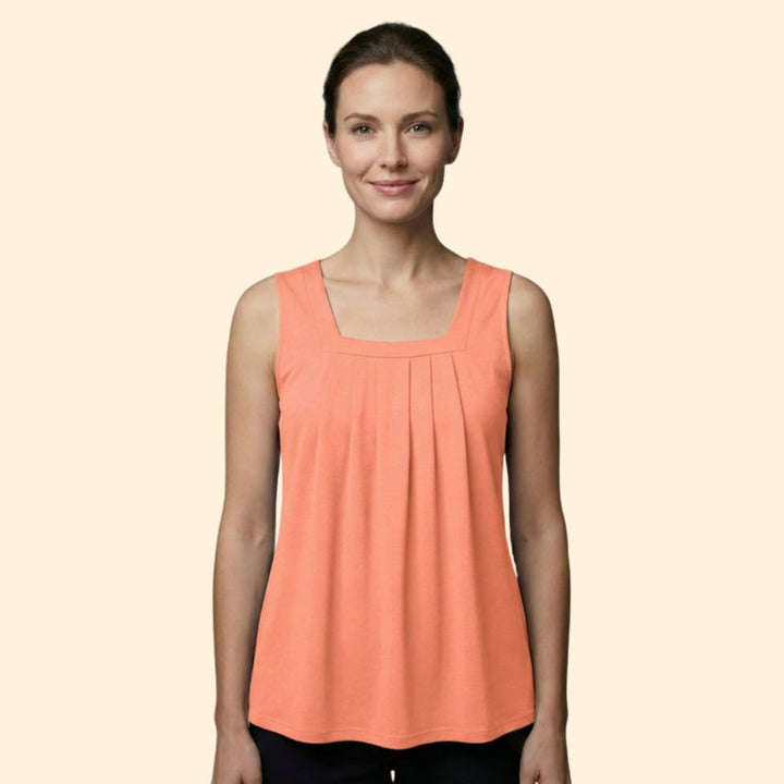 Women's Printed Top with Square Neckline