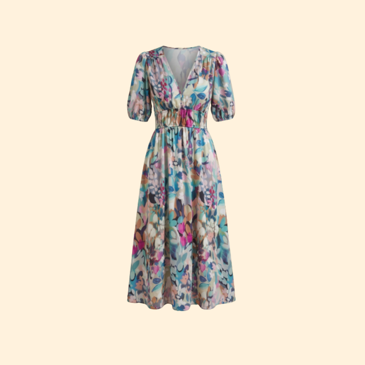 Women’s Puff Sleeve Dress with Empire Waist