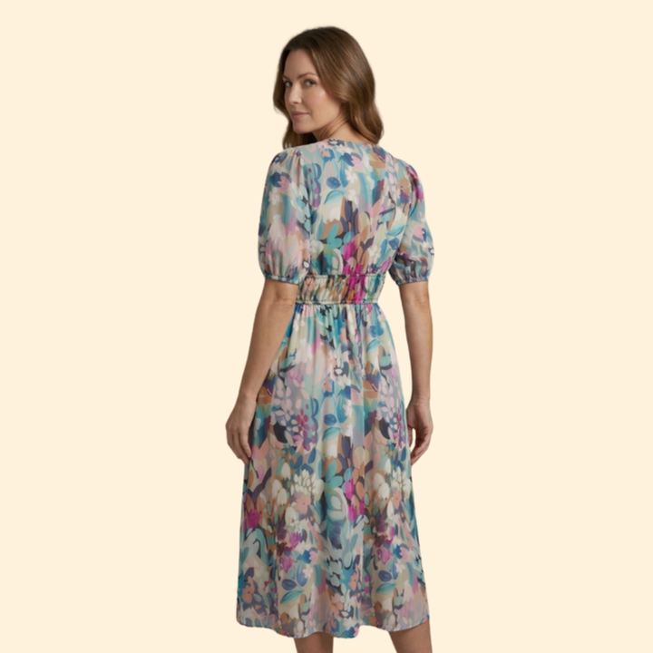 Women’s Puff Sleeve Dress with Empire Waist