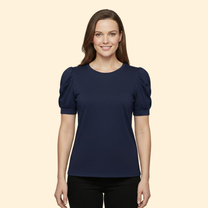 Women’s Puff Sleeve T-Shirt with Round Neck