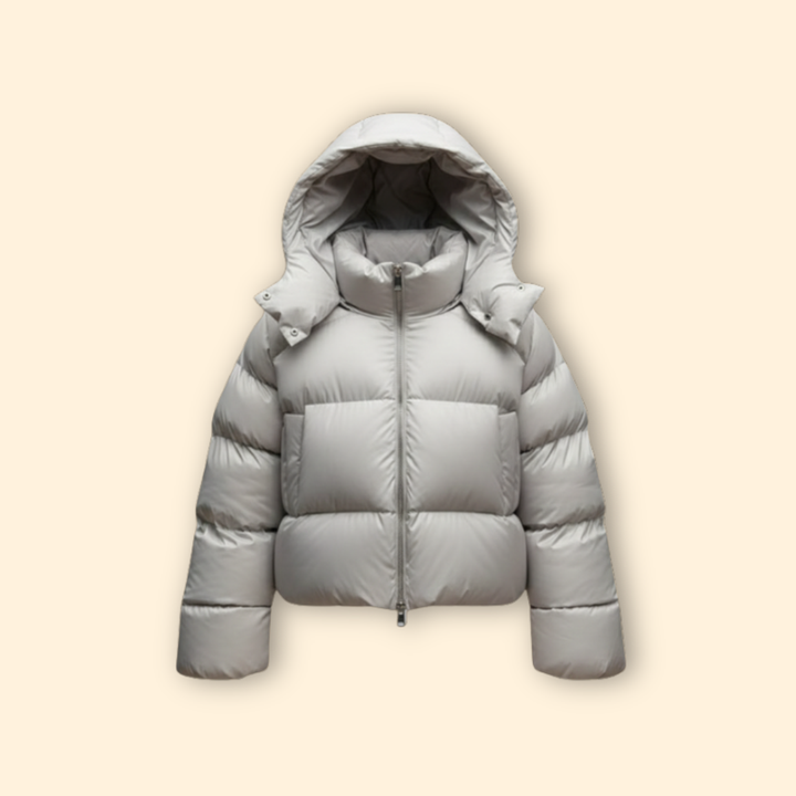 Women’s Puffer Jacket with Front Snap Closures