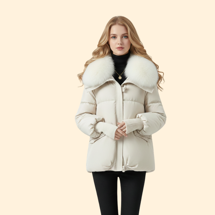 Women’s Puffer Jacket with Faux Fur Collar