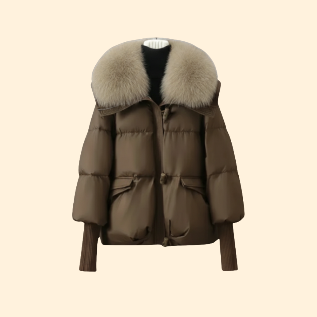 Women’s Puffer Jacket with Faux Fur Collar