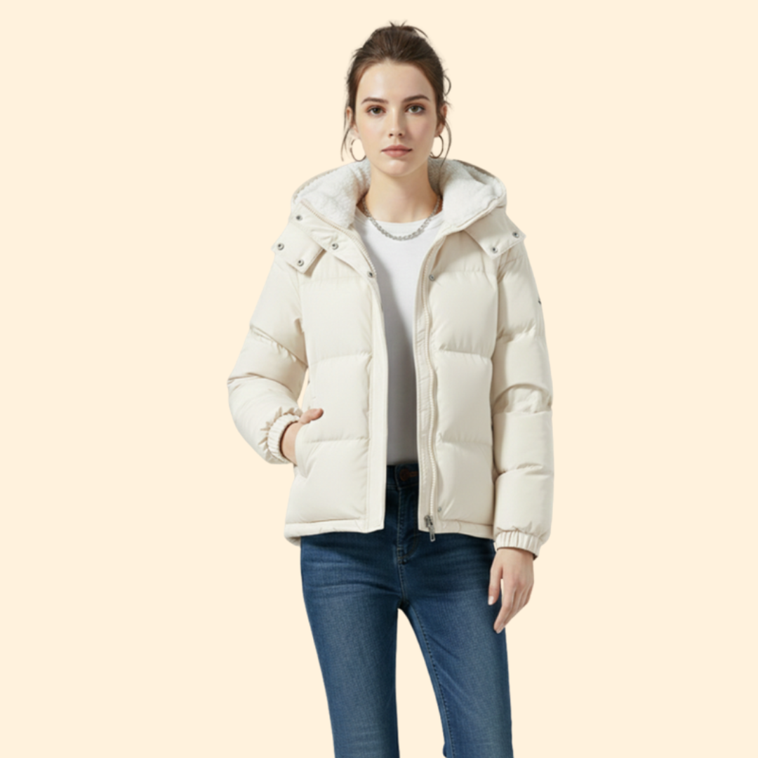 Women’s Puffer Jacket with Front Zipper
