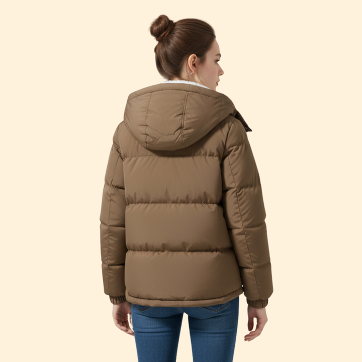 Women’s Puffer Jacket with Front Zipper